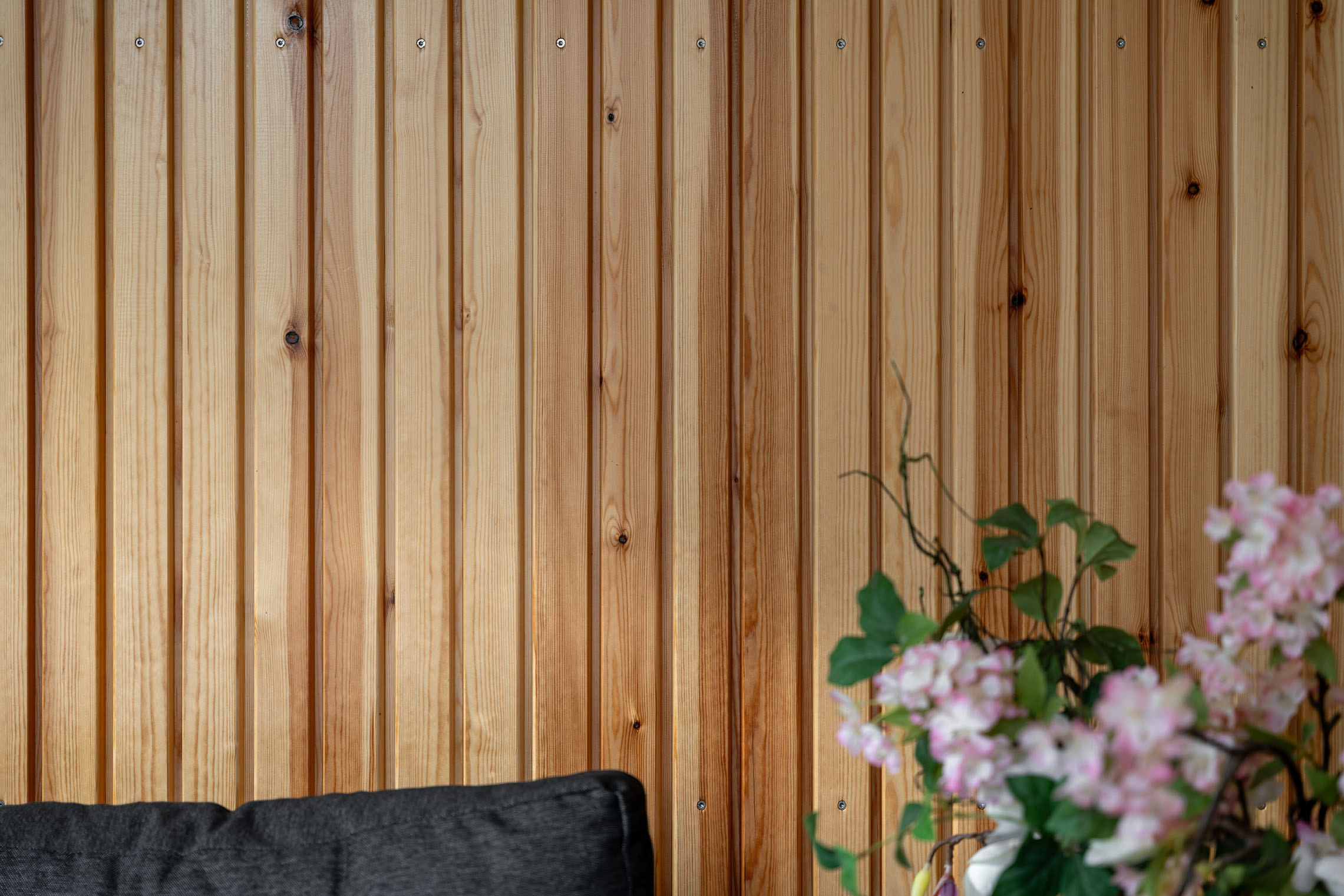 Moderne tuinkamer met houten wanden